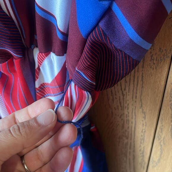 Love X Design Blue Red Printed Sleeveless Maxi Dress Size 2X - Picture 11 of 14